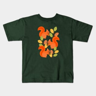 Three Busy Squirrels In A Tree Kids T-Shirt